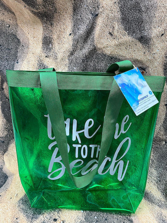 Miami Beach Πλαστική Τσάντα Θαλάσσης Πράσινη