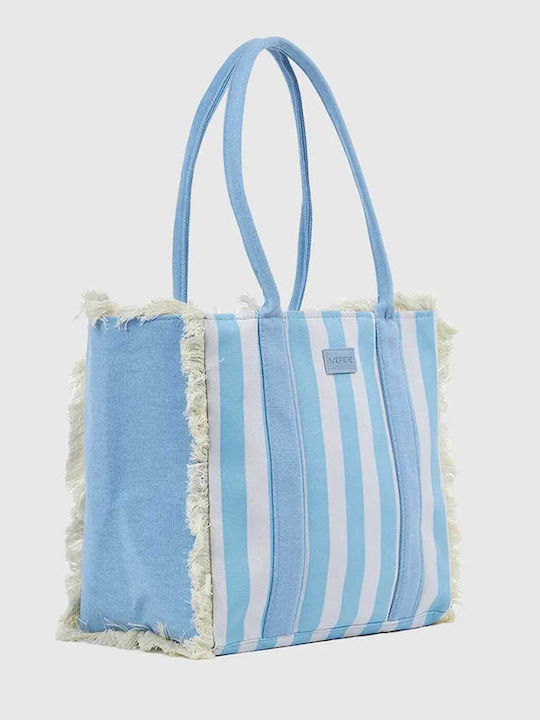 Verde Blue Canvas Beach Bag from Caravopano