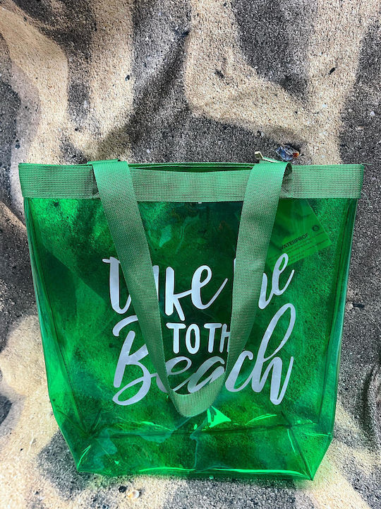 Miami Beach Πλαστική Τσάντα Θαλάσσης Πράσινη