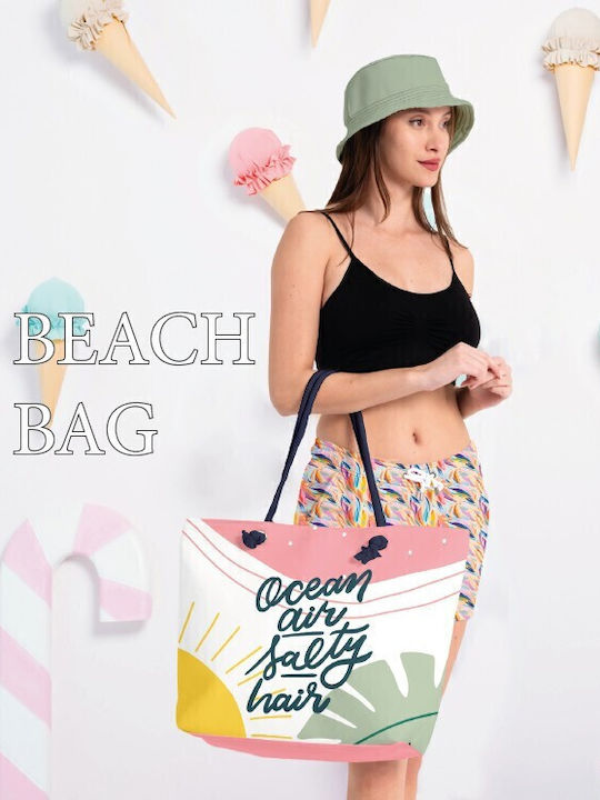 Miami Beach Fabric Beach Bag Light Blue