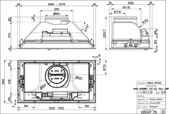 Faber Inka Smart HC X A70 Absaugmechanismus 70cm Inox
