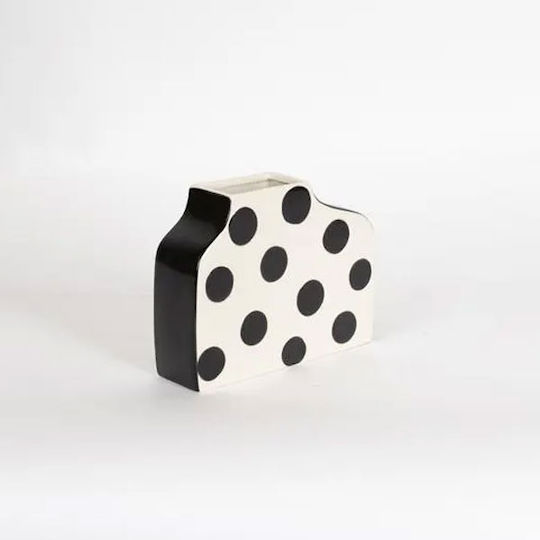Декоративна ваза Керамика Черен 15.6x6x28см 1бр