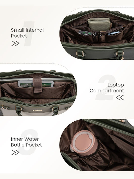 Lovevook Waterproof Shoulder / Handheld Bag for 15.6" Laptop Beige WB3183