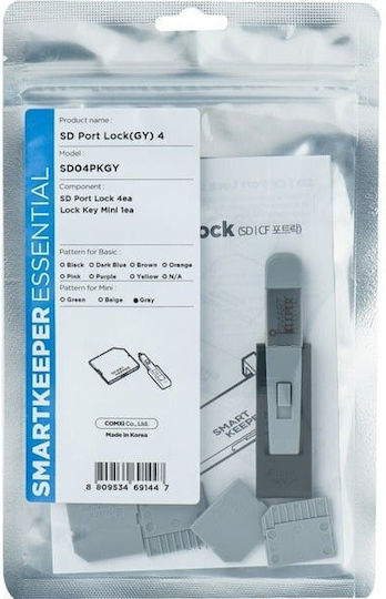 Port Blockers Smartkeeper Msd04pkgy 4 X Micro Sd 1 X Lock Key Gray