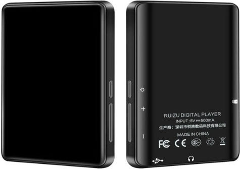 Ruizu MP3 плейър (8GB) с Сензорен Екран 2.8" Черен M7