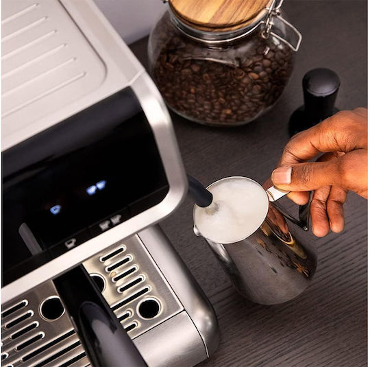 Cecotec Power Espresso 20 Barista Cream Αυτόματη Μηχανή Espresso 1550W Πίεσης 20bar με Μύλο Άλεσης Ασημί 01589