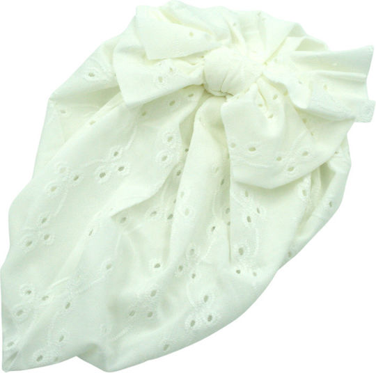 Cotton Lycra White Turban One Size
