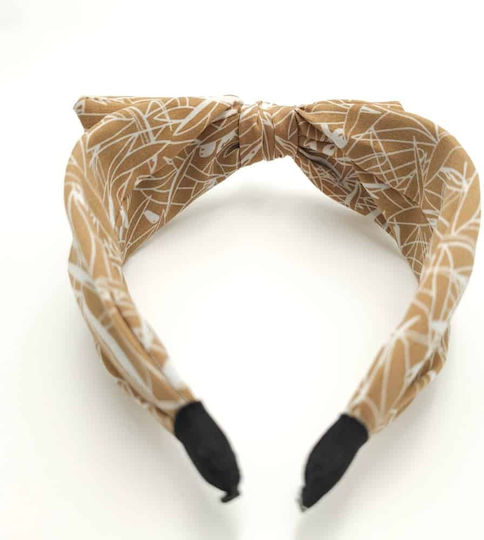 Hair Headband Printed Bow Ochre