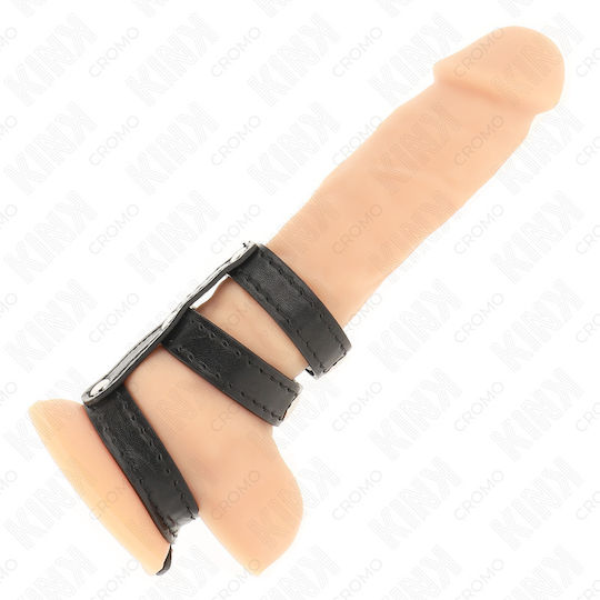 Kink Пръстен Петел Кожа Черен