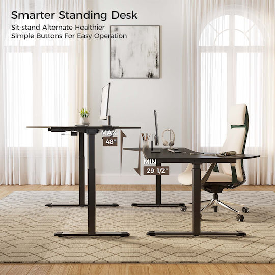Desk Wooden Gray 141.2x177.8x121.9cm