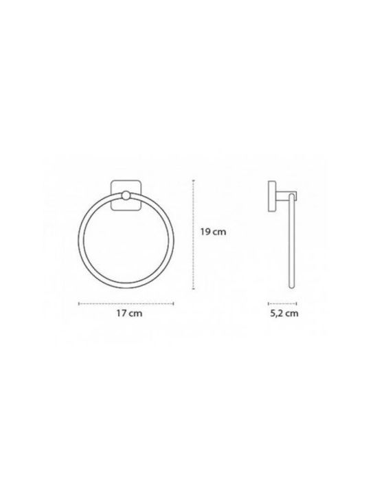 Karag Quattro Ράγα Μπάνιου Μονή Επιτοίχια με Βίδες ​17x5.2cm Inox Γκρι