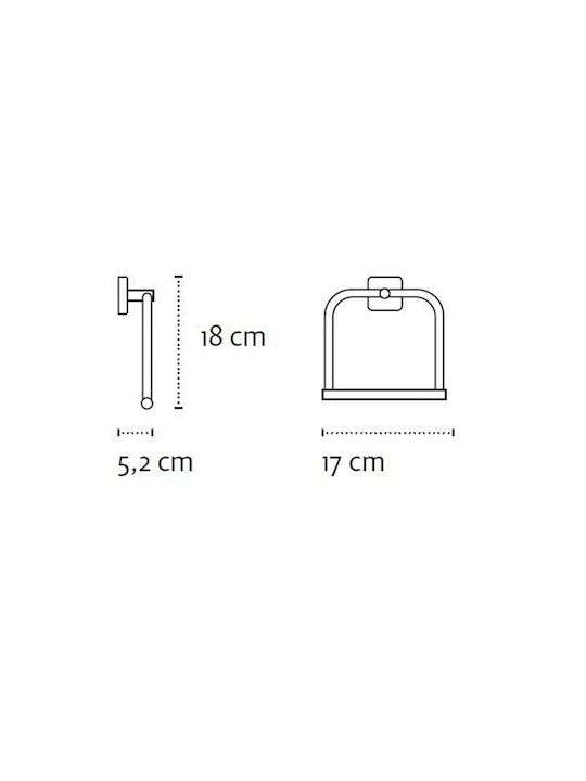 Karag Quattro Single Wall-Mounted Bathroom Rail ​18x5.2cm Inox Gray