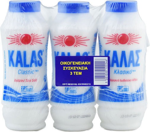 Kalas Αλάτι Οικογενειακή Συσκευασία 3x400gr