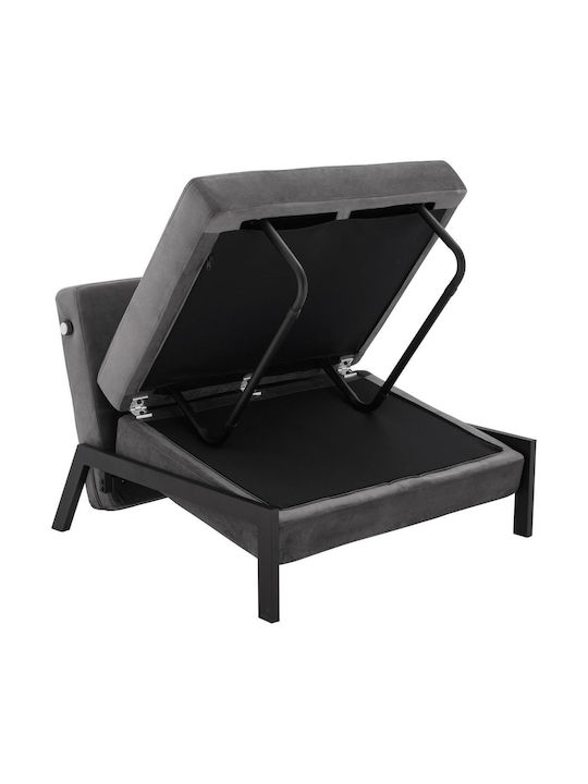 Constance Schlafsessel Samt Grey 95x92x66cm