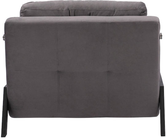 Constance Πολυθρόνα Κρεβάτι Βελούδινη Γκρι 95x92x66cm