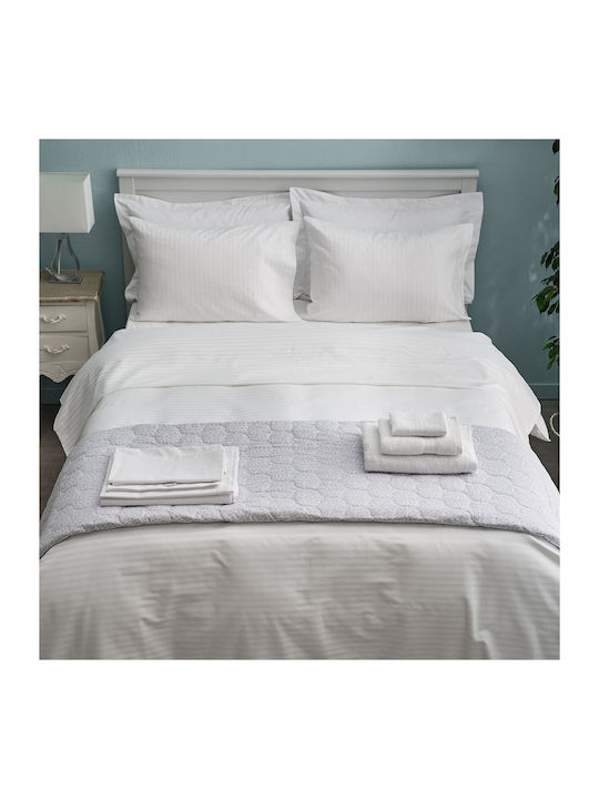 Charalambidis Textiles Duvet Cover Single 160x240 Stripe White