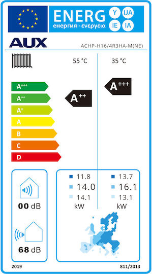 AUX Wärmepumpe 16kW Dreiphasig 65°C Monoblock