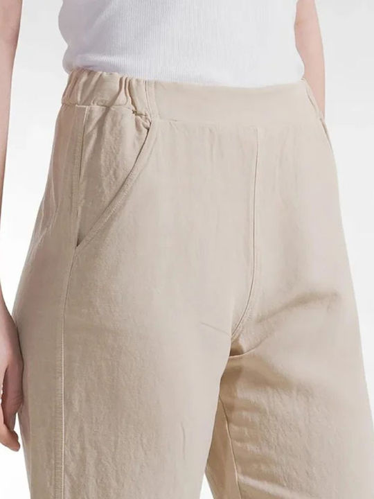 Women's Fabric Trousers Beige
