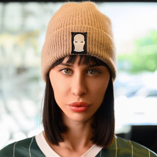 Beanie Unisex Σκούφος Πλεκτός σε Ροζ χρώμα