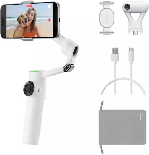 Insta360 Flow 2 Tracker Bundle Phone Gimbal with 3 Axis Stabilization and 10 Operating Hours White