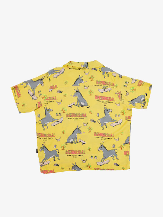 Break Free Short Sleeve Shirt in Wide Line Yellow