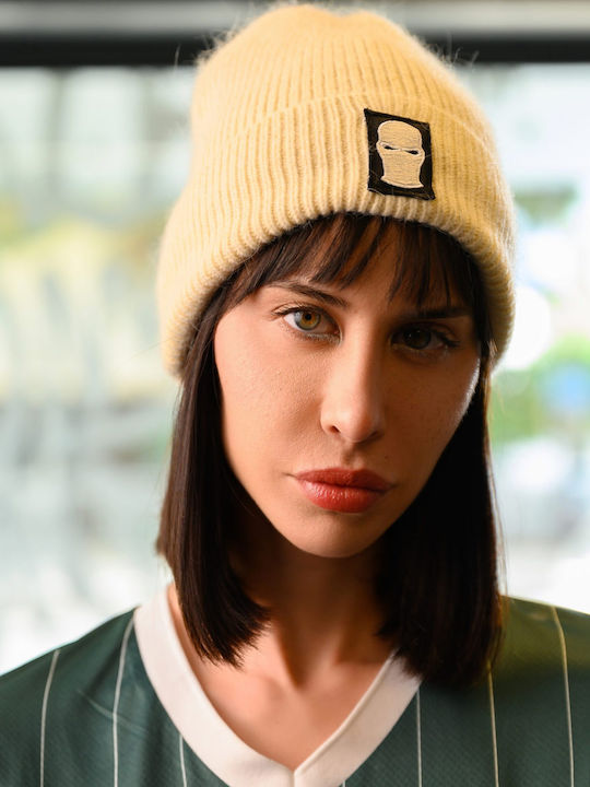 Beanie Unisex Beanie Knitted in Beige color