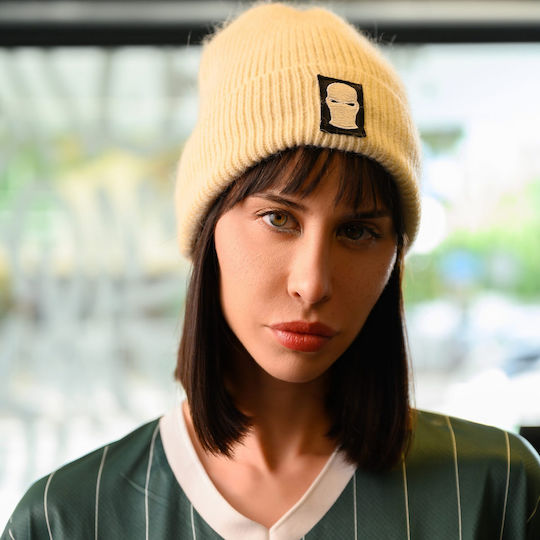 Beanie Unisex Căciulă Tricotat în culoarea Bej