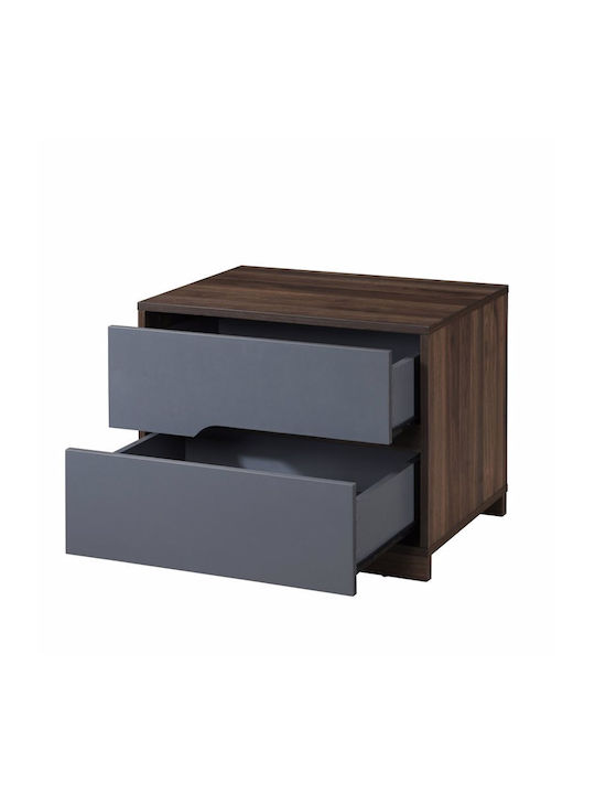 Nachttisch Grooves Braun 60x45x47cm