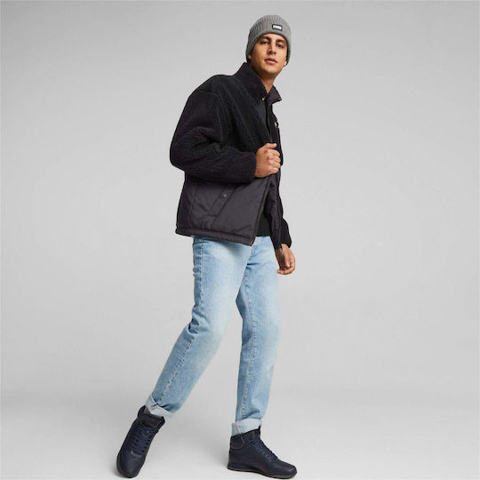 Beanie Ανδρικός Σκούφος με Rib Πλέξη σε Γκρι χρώμα
