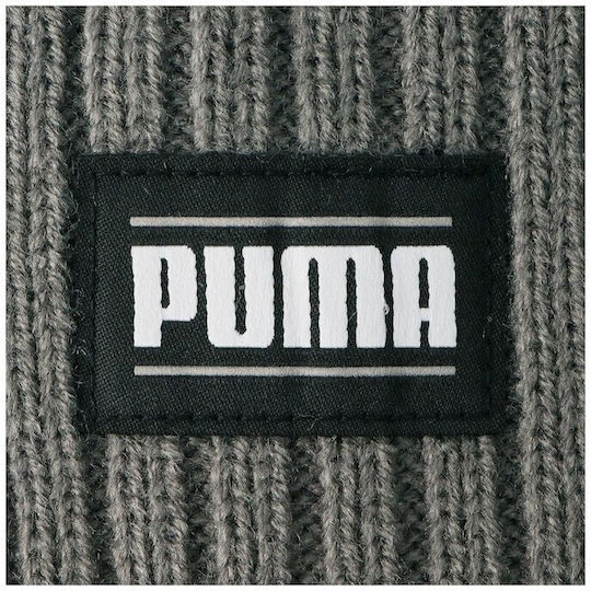 Beanie Ανδρικός Σκούφος με Rib Πλέξη σε Γκρι χρώμα