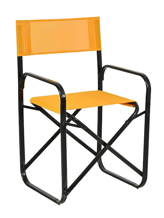 Director's Chair Metallic Black/Orange 47x40x83cm