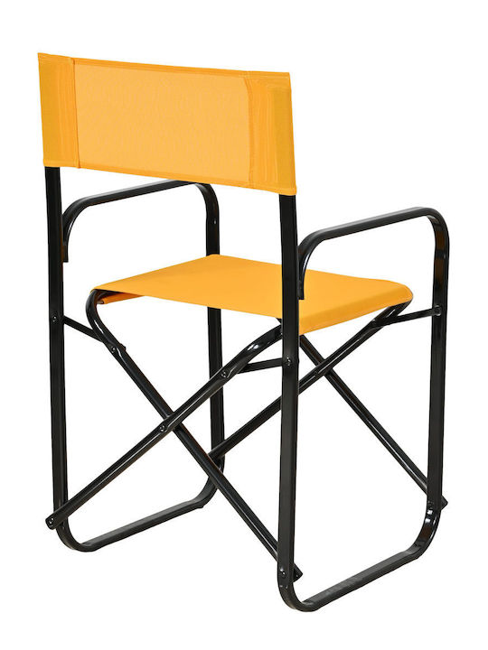 Director's Chair Metallic Black/Orange 47x40x83cm