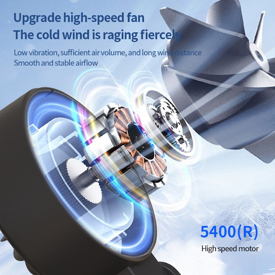 A10 Portable Handheld Fan 100 Speeds 5400rpm Led Display Usb-c Compact Powerful White