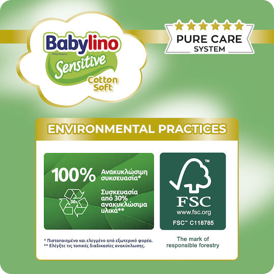 Babylino Tape Diapers Sensitive Cotton Soft No. 2 for 3-6kg 192pcs