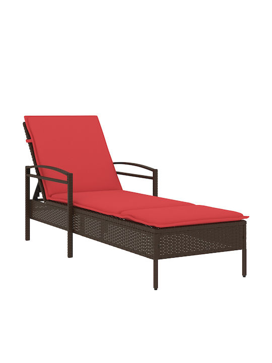 Ξαπλώστρα Rattan με Μαξιλάρι 63x200x81εκ.
