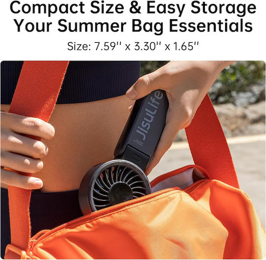 Jisulife Tragbarer Persönlicher Ventilator Life7 5000mAh Schwarzer
