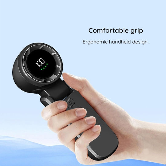 Mini Portable Fan A9 Led Display 5 Speeds Usb-c 5000mah Battery Silent Rechargeable White