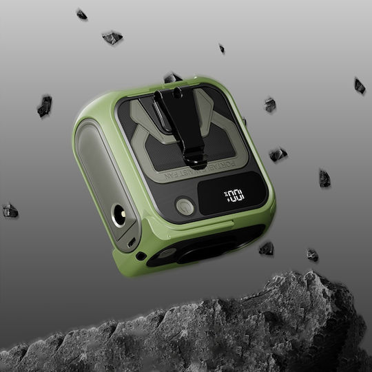 Ventilator Portabil Turbo Z13 5 Viteze 10000mAh Încărcare Rapidă Suport Metalic Lanternă Banca de Alimentare Gri