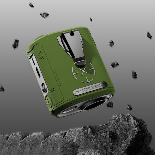 Ventilator Portabil De Talie Z14 5 Niveluri De Viteză Motor Fără Perii 6000mah Ecran Led Design Compact Verde
