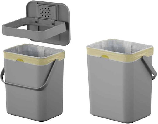Eko Eko Puro II Waste Bin for Cabinet Plastic with Oscillating Lid Grey 7L