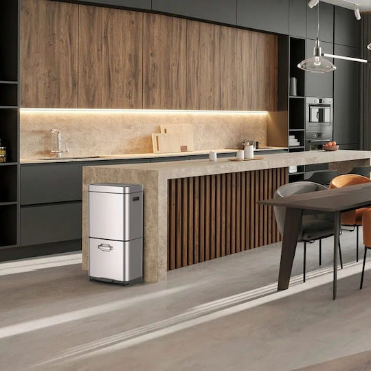 Eko Eko Recycling Mülleimer aus Inox mit Sensor Grau 60lt