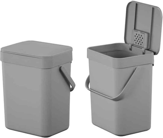 Eko Eko Puro II Waste Bin for Cabinet Plastic with Oscillating Lid Grey 7L