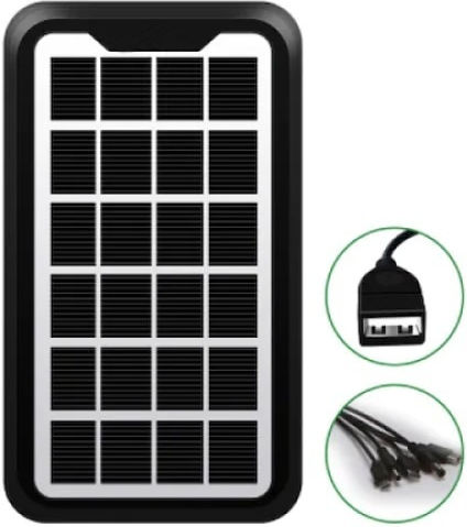 Panou Solar Portabil Foxmag24 3W Putere Dimensiune Compactă Rezistent la Apă Cablu USB Încărcare Smartphone Negru