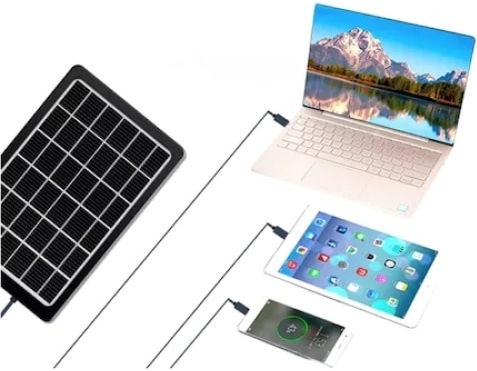 Panou Solar Portabil Foxmag24 3W Putere Dimensiune Compactă Rezistent la Apă Cablu USB Încărcare Smartphone Negru