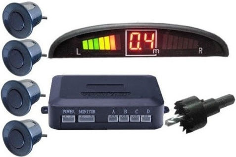 Senzoare de Parcare Auto Kit cu 4 Senzori Afișaj Led Alertă Sonoră Teox