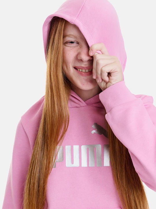 Hanorac Copii cu Glugă și Buzunare Pink Ess+