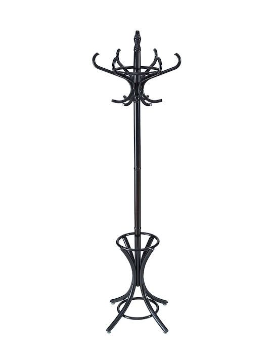 Costway Wooden Coat Rack with Umbrella Holder Black