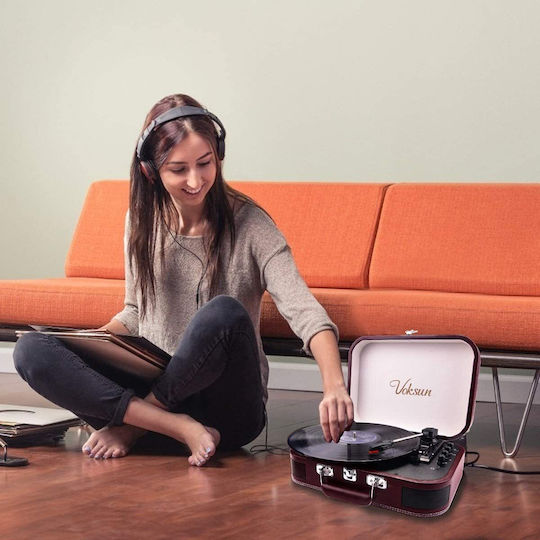 Voksun Voksun Turntable with Built-in Pre Amp and Built-in Speakers Black