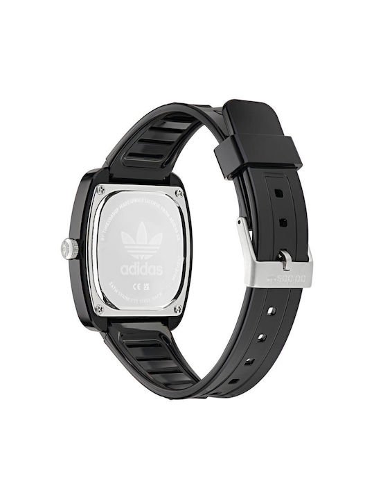 adidas Retro Wave Two Ceas Barbati Cu Baterie cu Cureaua din Cauciuc Neagră