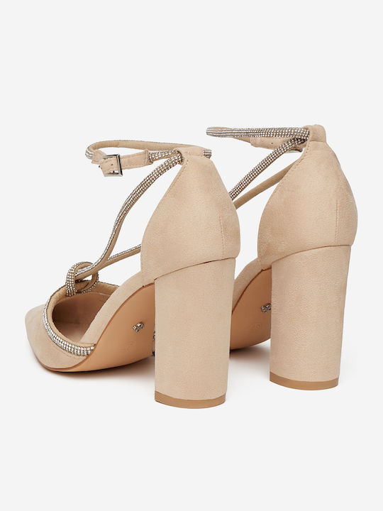 Pantofi cu toc Bej